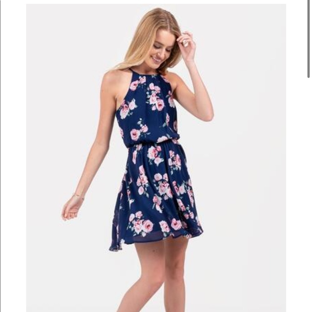 Blue floral dress